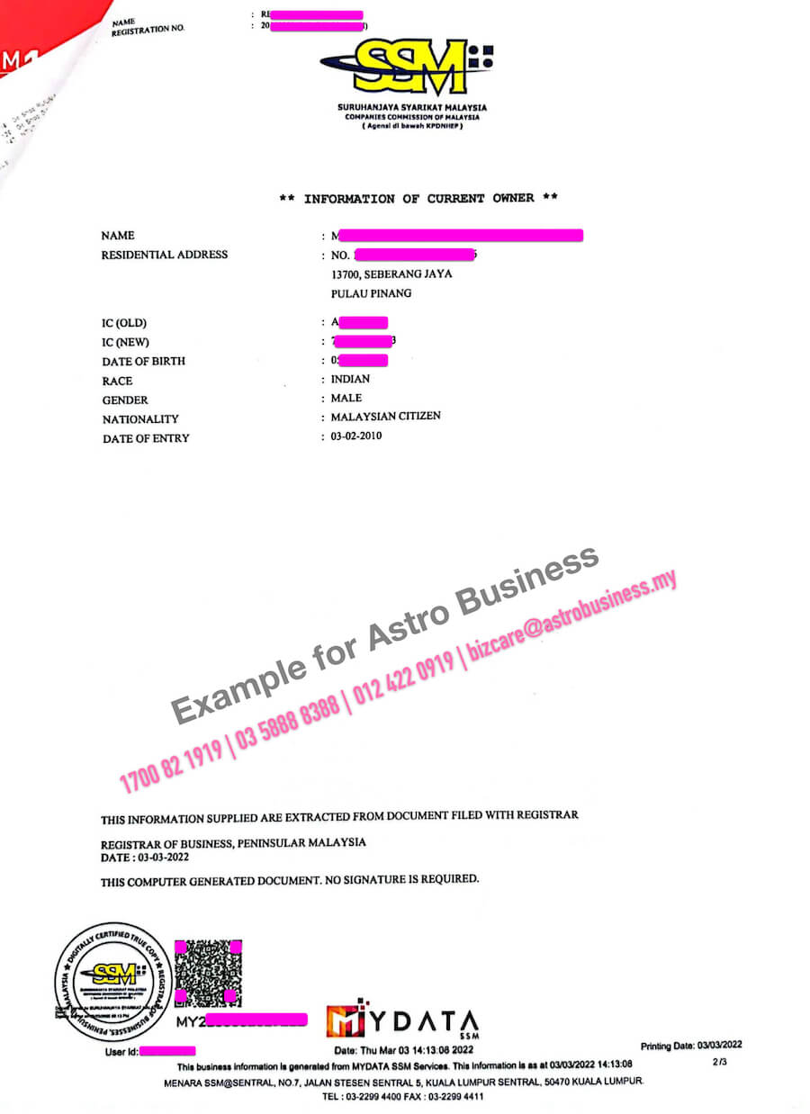 SSM Owner info